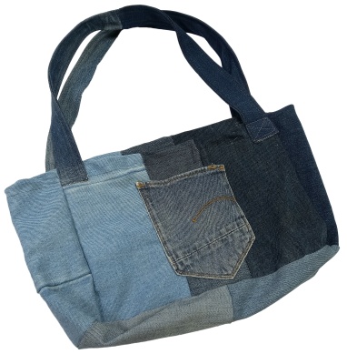 DUARTE JEANS HAND MADE BAG MADE in USA XXL Upcycled Denim Tote Bag
